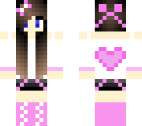 cute pink heart girl