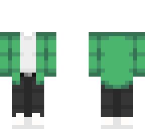 OB - Green Coat w/ White T & Gray Jeans