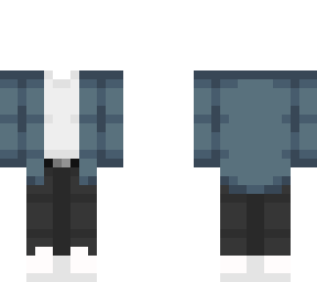 OB - Dull Blue Coat w/ White T & Gray Jeans