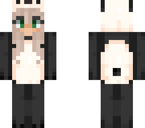A girl in a panda onesie