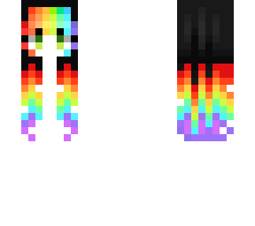 Female HB - Black w/ Rainbow Dye Hair v2