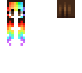 Female HB - Brunette w/ Rainbow Bangs