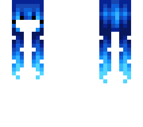 Female HB - Burning Blue Fade Pigtails