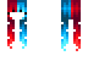 Female HB - 3D Red & Blue Pigtail Split
