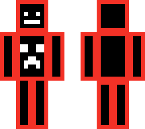 black with red