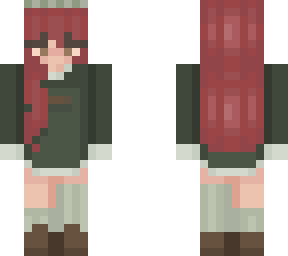 redhead girl in green