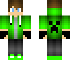 green gamer boy with creeper