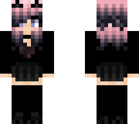 pink to black fade ombre hair emo girl (...