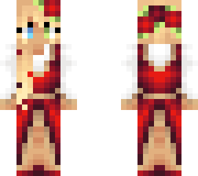 Medieval Blonde Rose Girl in Dress