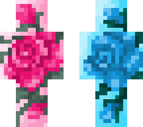 Pink or Blue? Beautiful Rose Pixel Art!