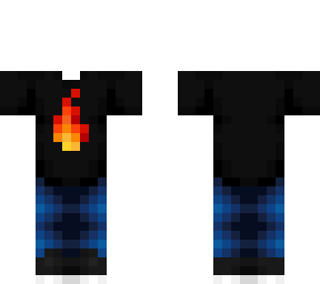 OB - Long Black Tshirt w/ Flame & Jeans