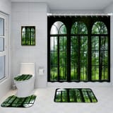 Bathroom Five-piece Set, Shower Curtain, Three-piece Mat Set, Aluminum Alloy Decorative Painting - Image 26