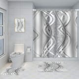 Bathroom Five-piece Set, Shower Curtain, Three-piece Mat Set, Aluminum Alloy Decorative Painting - Image 46