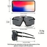 2-piece Stylish Outdoor Large-frame Sunglasses. One-piece Colorful Coated Film Lenses. Multiple Color Combinations. Suitable For Daily Leisure, Outdoor Activities, Cycling, Hiking, Etc. - Image 4