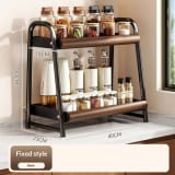 Spice Storage Rack Double Layer Kitchen Storage Rack Multifunctional Spice Storage Rack Tabletop Oil Salt Sauce Vinegar Rack - Image 5