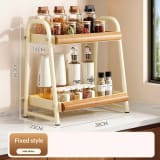 Spice Storage Rack Double Layer Kitchen Storage Rack Multifunctional Spice Storage Rack Tabletop Oil Salt Sauce Vinegar Rack - Image 3