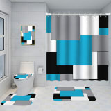 Bathroom Five-piece Set, Shower Curtain, Three-piece Mat Set, Aluminum Alloy Decorative Painting - Image 7