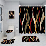 Bathroom Five-piece Set, Shower Curtain, Three-piece Mat Set, Aluminum Alloy Decorative Painting - Image 48