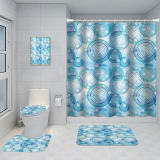 Bathroom Five-piece Set, Shower Curtain, Three-piece Mat Set, Aluminum Alloy Decorative Painting - Image 55