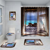 Bathroom Five-piece Set, Shower Curtain, Three-piece Mat Set, Aluminum Alloy Decorative Painting - Image 10