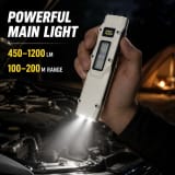 Rechargeable UV Battery Display Type C LED Flashlight DT007 WHITE 1200LM For Camping Outdoor Emergency - Image 2