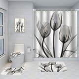Bathroom Five-piece Set, Shower Curtain, Three-piece Mat Set, Aluminum Alloy Decorative Painting - Image 30