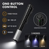 Rechargeable UV Type C Waterproof LED Flashlight DT006 For Camping Outdoor Emergency Pocket Clip Aluminum - Image 7