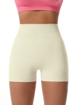 Women's High Waist Seamless Biker Shorts, Ribbed Textured Butt Lifting Tummy Control Fitness Yoga Workout Athletic Shorts - Image 10