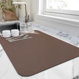 Diatomaceous Earth Kitchen Counter Drying Mat - Absorbent Heat Resistant Coaster for Coffee Bar Sink Area Easy Clean Stain Resistant Table Pad - Image 8