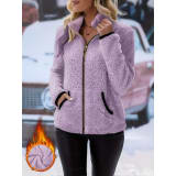 Double-Sided Fleece Zip-Up Cardigan - Casual Plush Hooded Jacket for Men Women Winter Warm Outerwear - Image 2