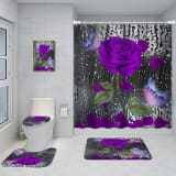 Bathroom Five-piece Set, Shower Curtain, Three-piece Mat Set, Aluminum Alloy Decorative Painting - Image 19