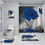 Bathroom Five-piece Set, Shower Curtain, Three-piece Mat Set, Aluminum Alloy Decorative Painting - Image 16