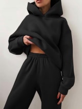 2026 Women's Autumn And Winter New Sales In Europe And America Casual Fashion With Thick Velvet And Warmth, Long Sleeve Hoodie And Pants, Two Piece Set - Image 6