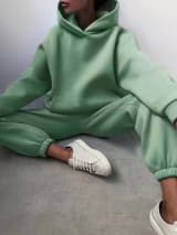 2026 Women's Autumn And Winter New Sales In Europe And America Casual Fashion With Thick Velvet And Warmth, Long Sleeve Hoodie And Pants, Two Piece Set - Image 7