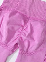 Women Seamless High Waist Yoga Leggings 3 Pack, Ribbed Textured Workout Pants, Butt Lifting Tummy Control Athletic Gym Running Leggings For Fitness - Image 4