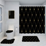 Bathroom Five-piece Set, Shower Curtain, Three-piece Mat Set, Aluminum Alloy Decorative Painting - Image 54