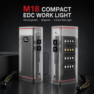 Rechargeable Magnetic Battery Display Power Bank Function LED Flashlight M18 3300LM For Camping Outdoor Emergency