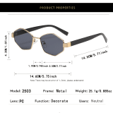 Trendy Street Style Polygon Sunglasses, Accompanied By A Lens Cleaning Cloth. Outdoor Fashion High-end Sunglasses With Multiple Colors Available. Suitable For Various Scenarios. - Image 6