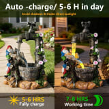 Solar Garden Gnomes Lights Outdoor Statues Yard Decorations Gifts For Mom 10INCH Resin Fountain Figurine Lights,IP65 Waterproof, Patio Lawn Balcony Art. - Image 2