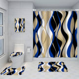 Bathroom Five-piece Set, Shower Curtain, Three-piece Mat Set, Aluminum Alloy Decorative Painting - Image 43