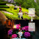 Solar Garden Gnome Statue With Lights, Outdoor Decor Gift For Women And Mom Funny Solar Gnome Decoration For Garden, Yard, Lawn, Porch And Patio - Image 4