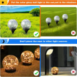 Solar Globe Lights Outdoor Waterproof Solar Balls-Solar Garden Lights Orbs Solar Globe Lights For Outside 6 Pack Cracked Glass Ball For Lawn Patio Yard - Image 2