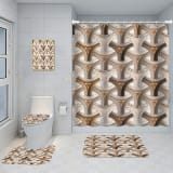 Bathroom Five-piece Set, Shower Curtain, Three-piece Mat Set, Aluminum Alloy Decorative Painting - Image 60