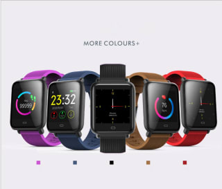 متوافقة مع ساعة Apple Q9 الذكية الرياضية المقاومة للماء لنظام Android IOS مع مراقبة معدل ضربات القلب ووظائف ضغط الدم