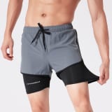 Men's Drawstring Sports Shorts Double Layer Quick Dry High Elasticity Activewear Pants - Image 2