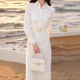 Spring French-style White Shirt Dress For Women - Image 2