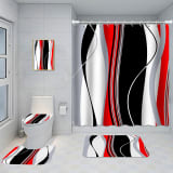 Bathroom Five-piece Set, Shower Curtain, Three-piece Mat Set, Aluminum Alloy Decorative Painting - Image 39