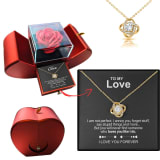 Hollow Clover Pendant Necklace And Apple-shaped Jewelry Box - Image 5