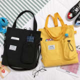 Harajuku Canvas Bags Students Handbag With Pockets Preppy Buckpack Shoulder Bag For Women Shoolbags - Image 6