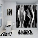 Bathroom Five-piece Set, Shower Curtain, Three-piece Mat Set, Aluminum Alloy Decorative Painting - Image 45